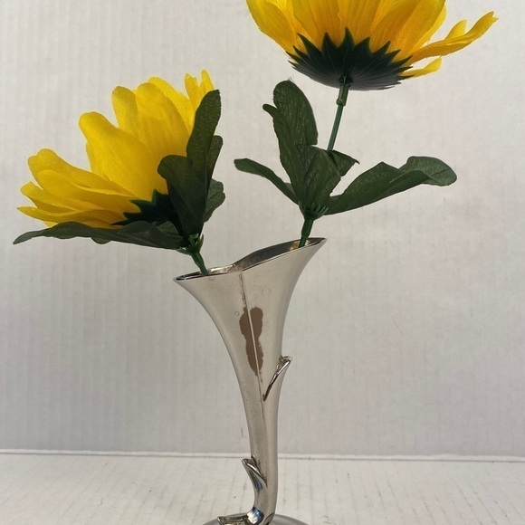 VASE Bud vase posy holder silver tone flower unique - Picture 12 of 13